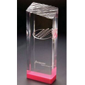 Acrylic Rectangle Embedment Award w/ Rippled Top & Colored Bottom
